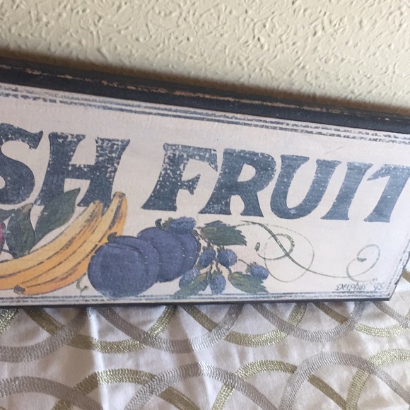 Fresh Fruit Sign, Solid Wood 23” Wide x 7” Tall - Picture 5 of 8